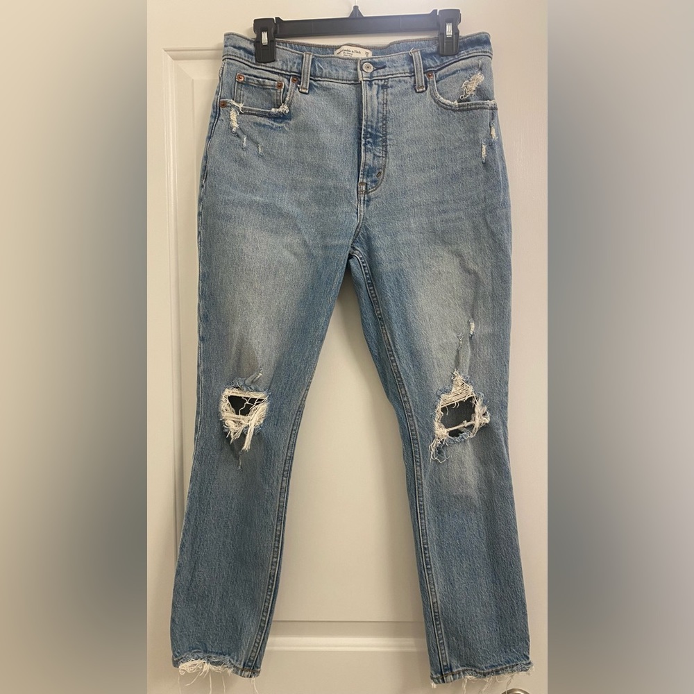 Abercrombie skinny high rise jeans light wash size 8/29 short